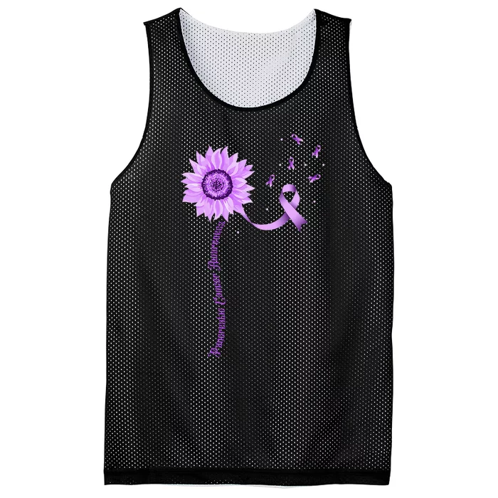 Purple Ribbon Pancreatic Cancer Awareness Mesh Reversible Basketball Jersey Tank