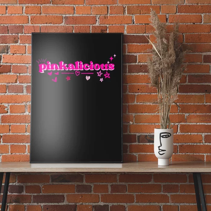 Pinkalicious retro pink heart and stars Poster