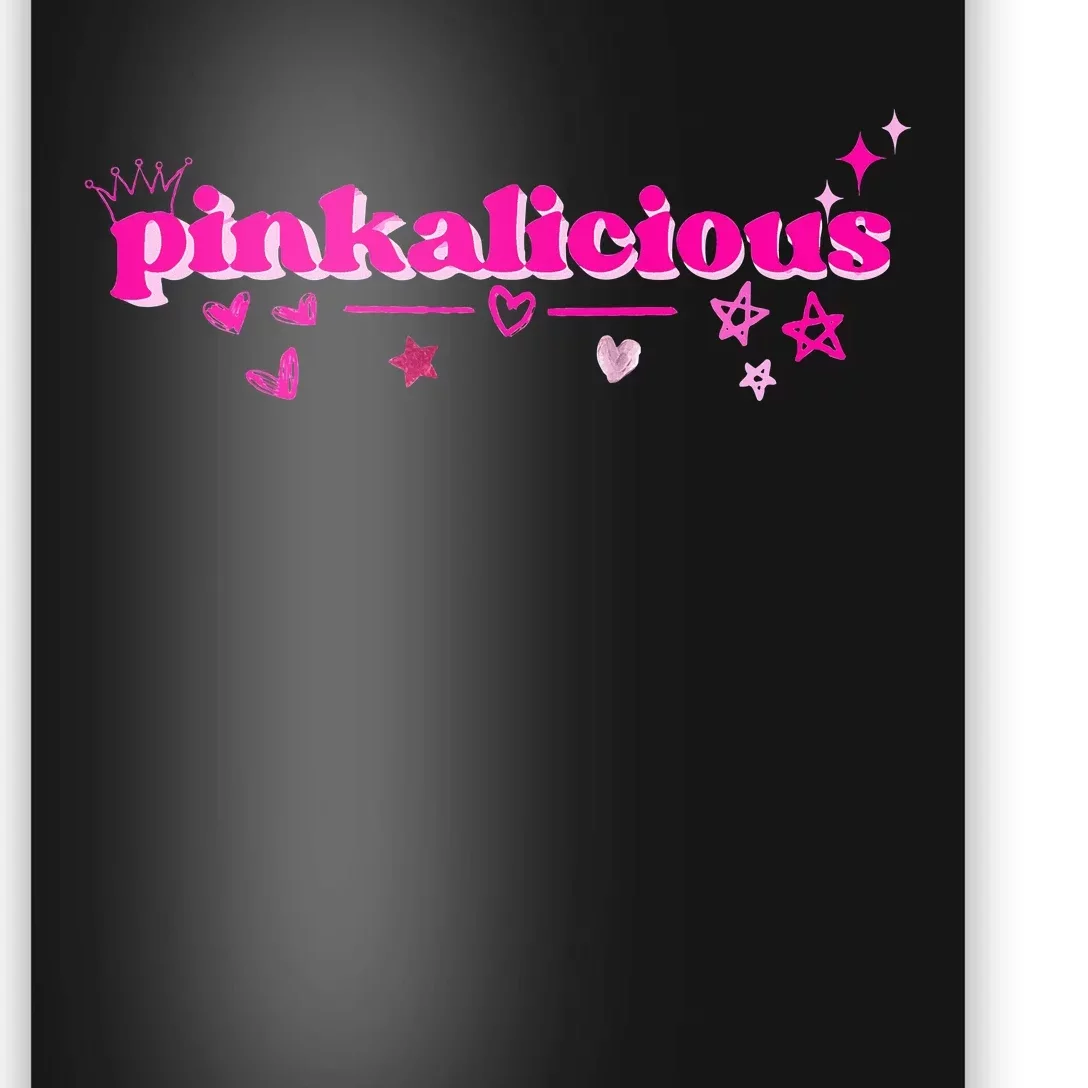 Pinkalicious retro pink heart and stars Poster