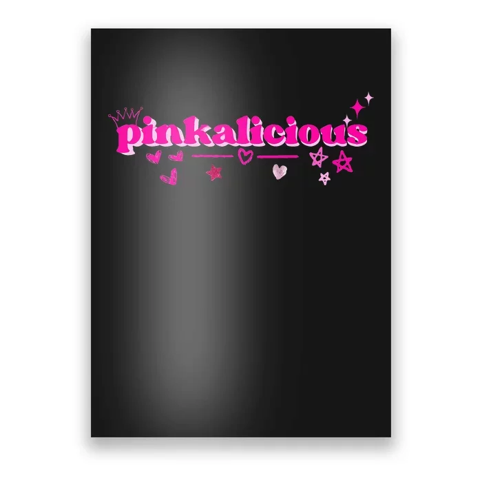 Pinkalicious retro pink heart and stars Poster