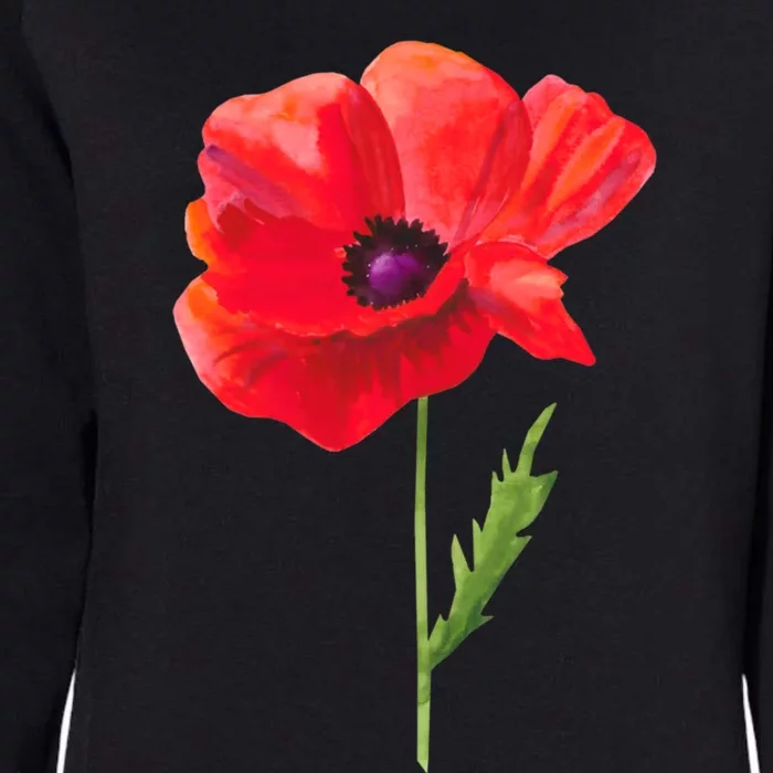 Poppy Red Poppy Flower Watercolour Garden Art Poppy Gift Womens California Wash Sweatshirt