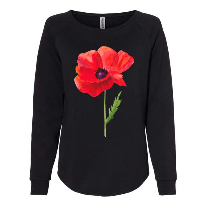 Poppy Red Poppy Flower Watercolour Garden Art Poppy Gift Womens California Wash Sweatshirt