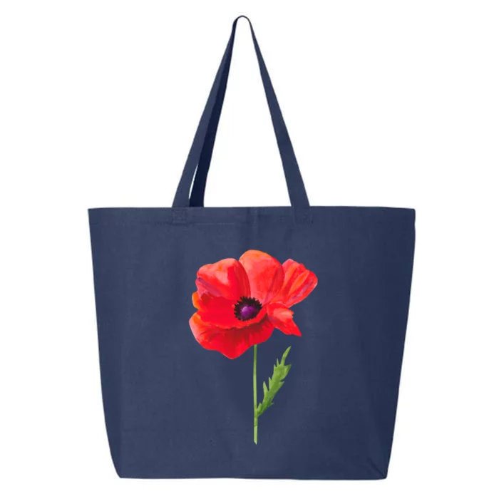 Poppy Red Poppy Flower Watercolour Garden Art Poppy Gift 25L Jumbo Tote