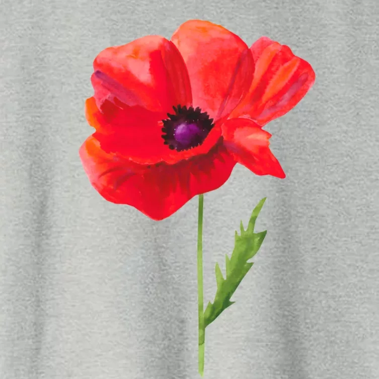 Poppy Red Poppy Flower Watercolour Garden Art Poppy Gift Women's Crop Top Tee