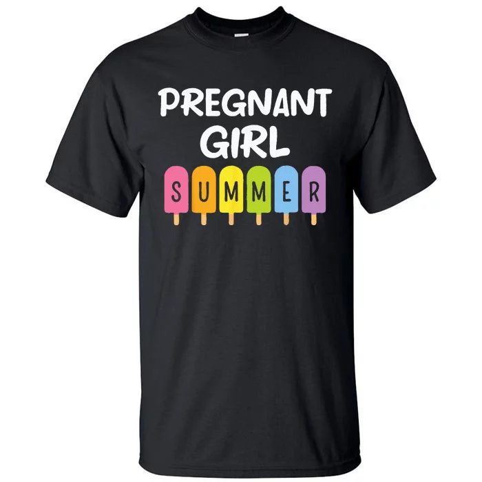 Pregnancy Reveal Pregnant Summer Baby Shower Tall T-Shirt