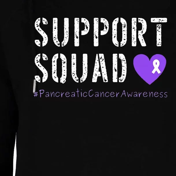 Purple Ribbon Pancreatic Cancer Awareness Womens Funnel Neck Pullover Hood