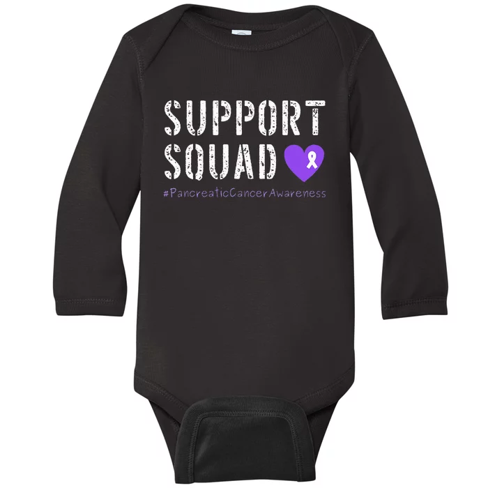 Purple Ribbon Pancreatic Cancer Awareness Baby Long Sleeve Bodysuit