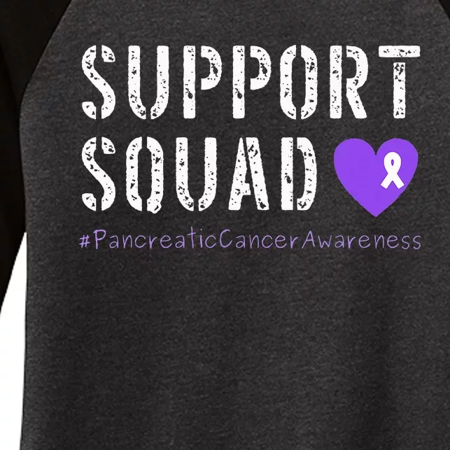 Purple Ribbon Pancreatic Cancer Awareness Women's Tri-Blend 3/4-Sleeve Raglan Shirt