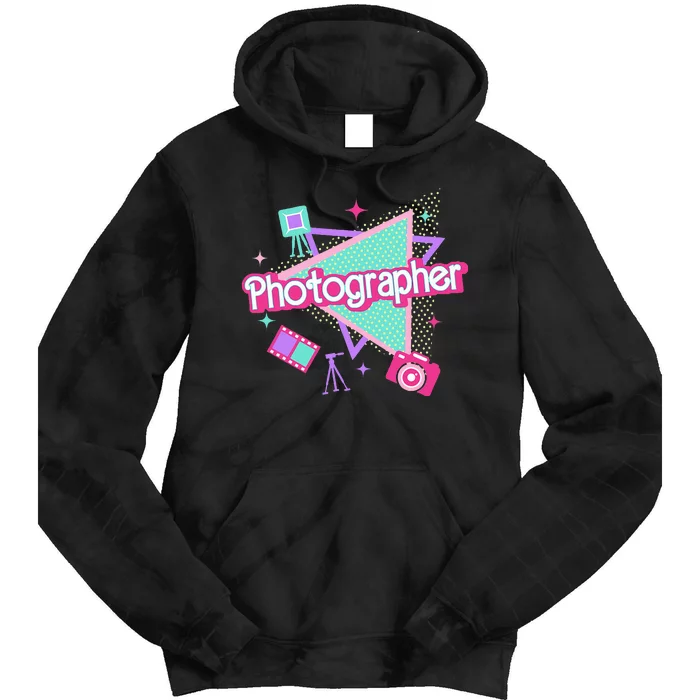 Photographer Retro Pink Photography Christmas Tie Dye Hoodie