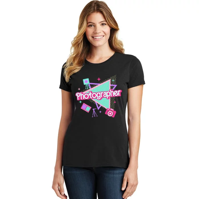 Photographer Retro Pink Photography Christmas Women's T-Shirt