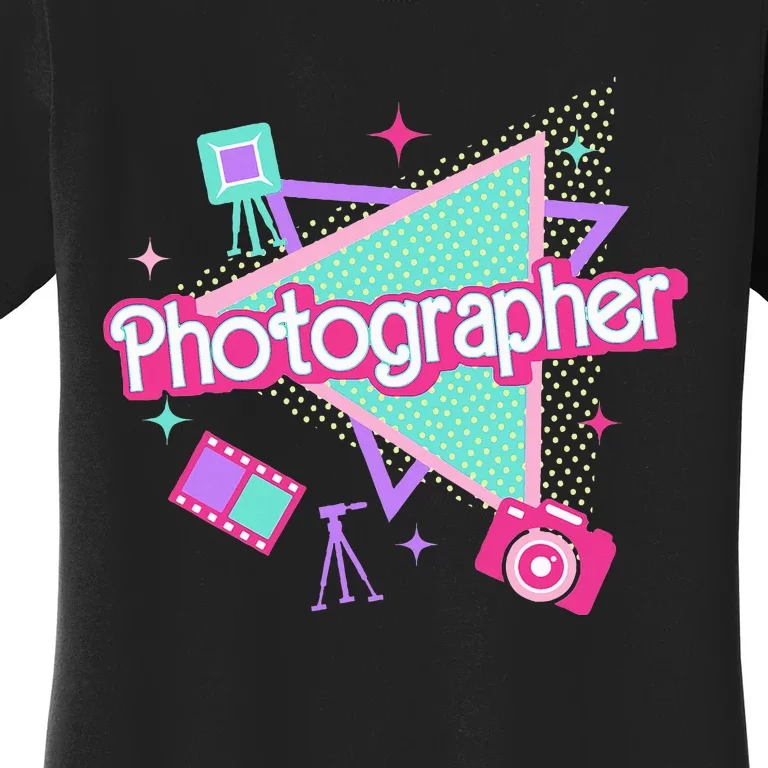 Photographer Retro Pink Photography Christmas Women's T-Shirt