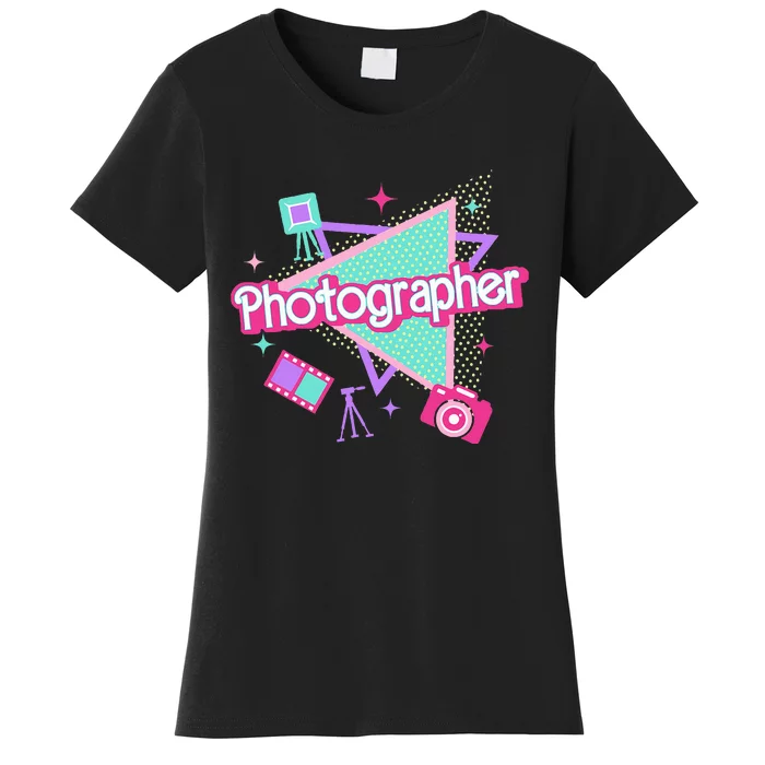 Photographer Retro Pink Photography Christmas Women's T-Shirt