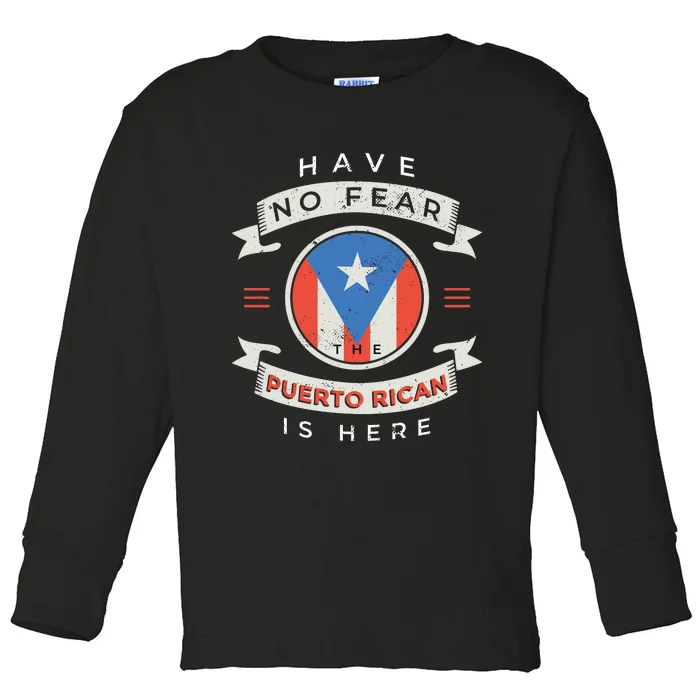 Puerto Rican Toddler Long Sleeve Shirt