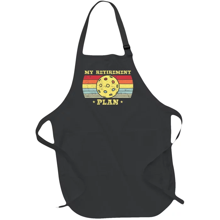 Pickleball Retirement Plan Funny Pickleball Full-Length Apron With Pocket