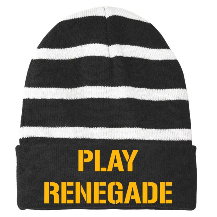 Play Renegade: Pittsburgh Theme Striped Beanie with Solid Band