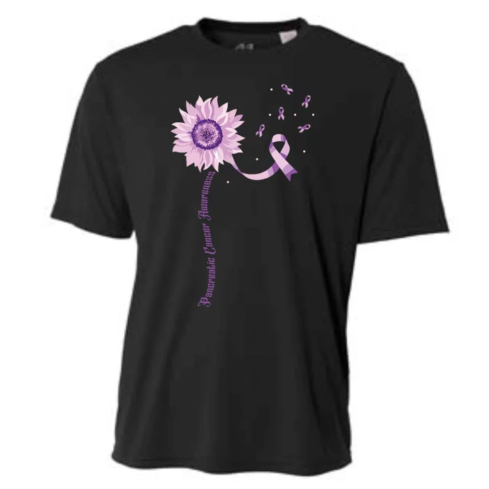 Purple Ribbon Pancreatic Cancer Awareness Cooling Performance Crew T-Shirt