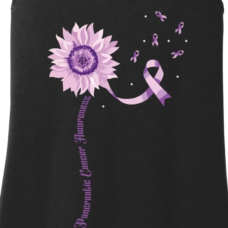 Purple Ribbon Pancreatic Cancer Awareness Ladies Essential Tank