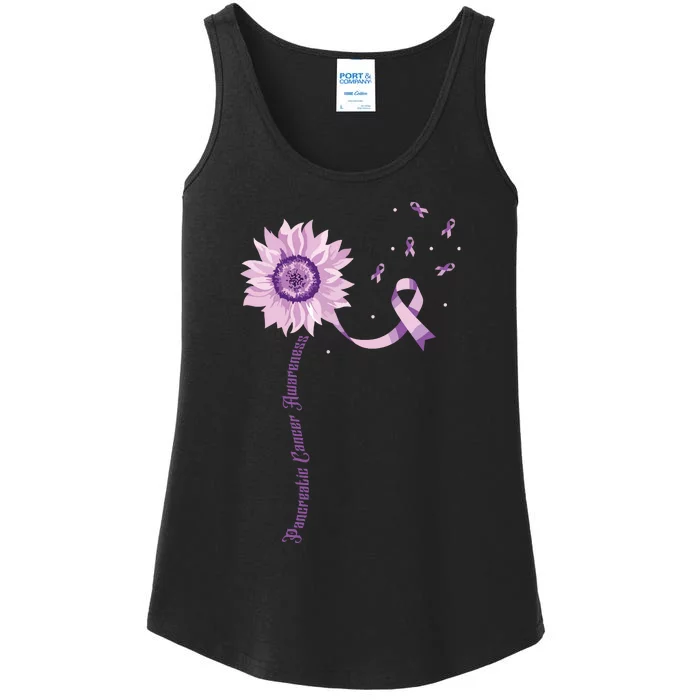 Purple Ribbon Pancreatic Cancer Awareness Ladies Essential Tank