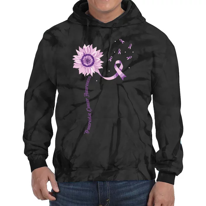 Purple Ribbon Pancreatic Cancer Awareness Tie Dye Hoodie