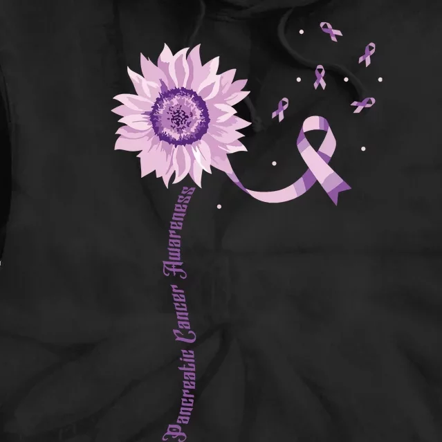 Purple Ribbon Pancreatic Cancer Awareness Tie Dye Hoodie