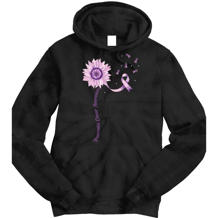 Purple Ribbon Pancreatic Cancer Awareness Tie Dye Hoodie