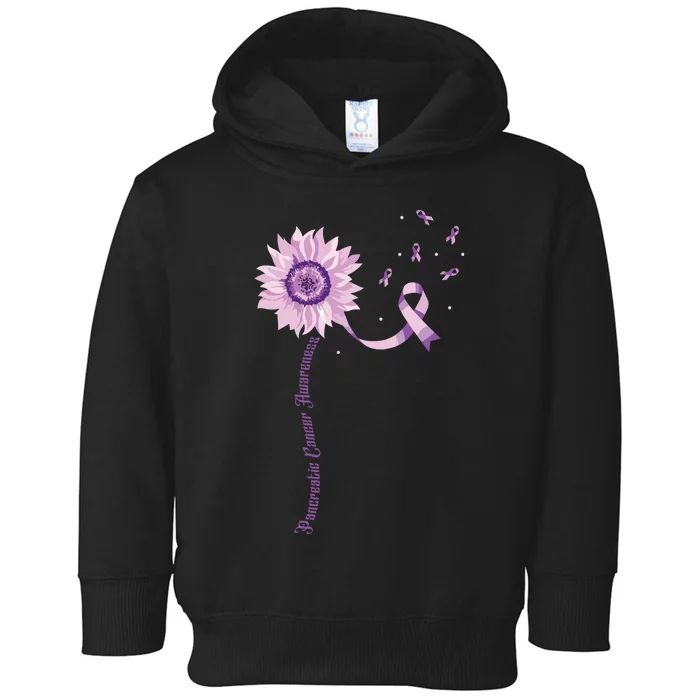 Purple Ribbon Pancreatic Cancer Awareness Toddler Hoodie