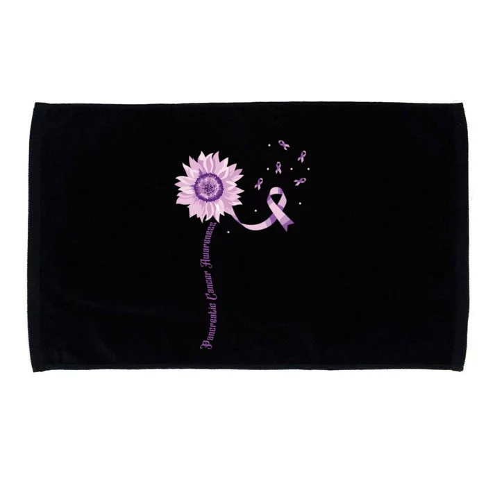 Purple Ribbon Pancreatic Cancer Awareness Microfiber Hand Towel