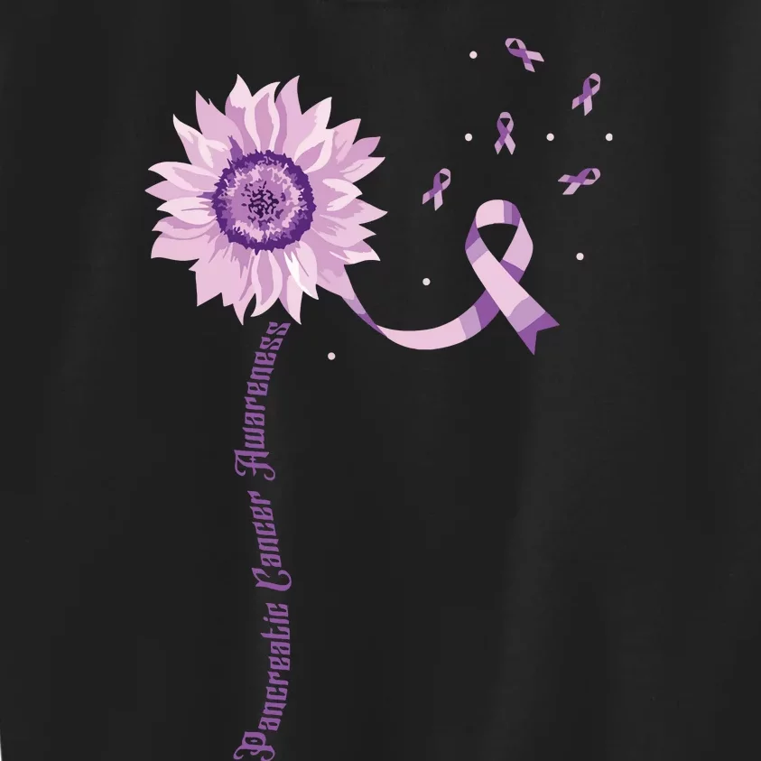 Purple Ribbon Pancreatic Cancer Awareness Kids Sweatshirt