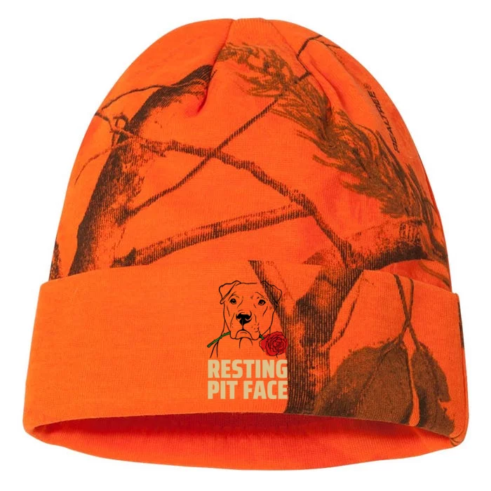 Pitbull Resting Pit Face Funny Pitbull Lovers Great Gift Kati - 12in Camo Beanie