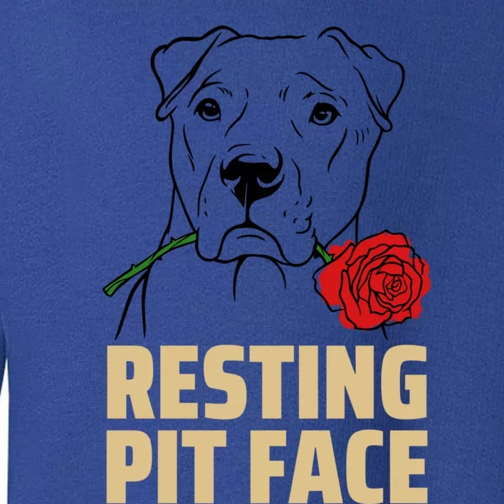 Pitbull Resting Pit Face Funny Pitbull Lovers Great Gift Toddler Sweatshirt