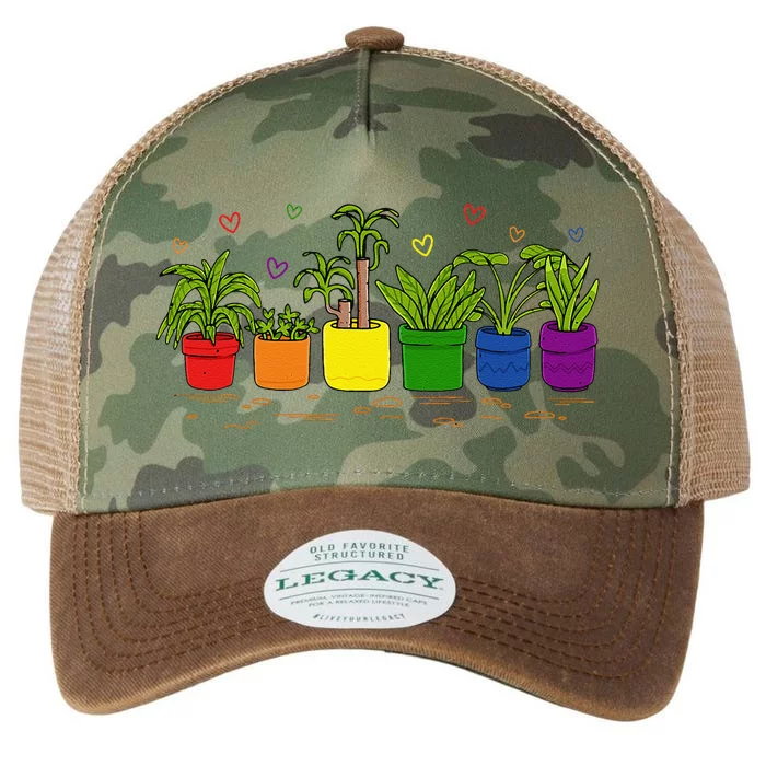 Pride Rainbow Plant Life Lgbtq Ally Design Legacy Tie Dye Trucker Hat