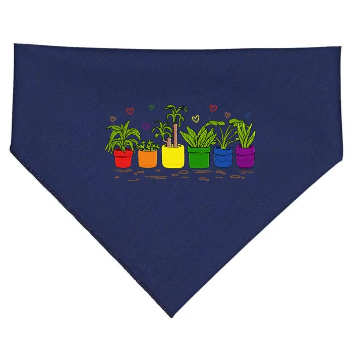 Pride Rainbow Plant Life Lgbtq Ally Design USA-Made Doggie Bandana