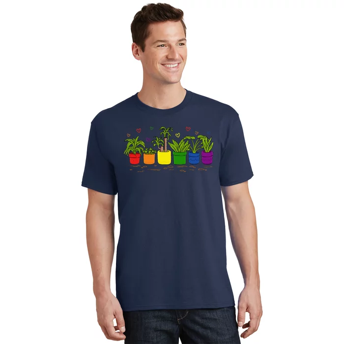 Pride Rainbow Plant Life Lgbtq Ally Design T-Shirt