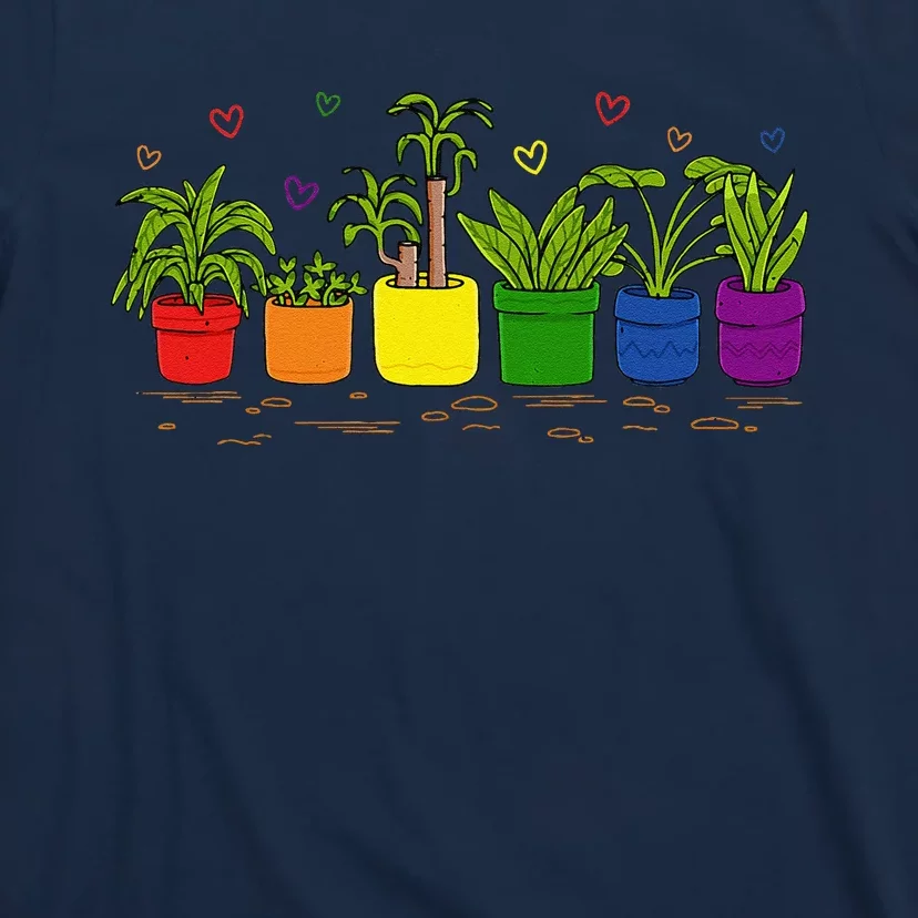 Pride Rainbow Plant Life Lgbtq Ally Design T-Shirt