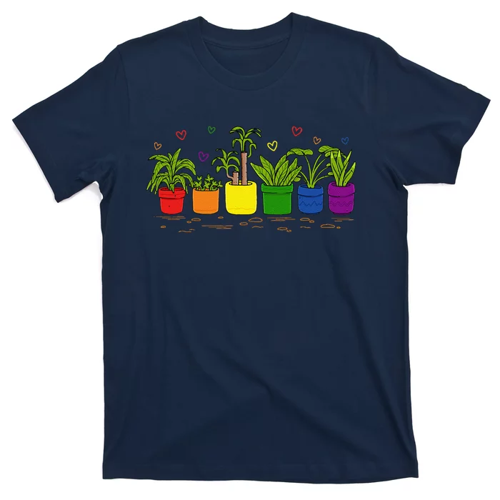 Pride Rainbow Plant Life Lgbtq Ally Design T-Shirt