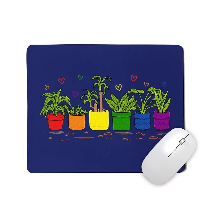 Pride Rainbow Plant Life Lgbtq Ally Design Mousepad