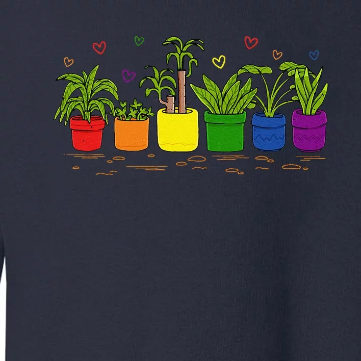 Pride Rainbow Plant Life Lgbtq Ally Design Toddler Sweatshirt