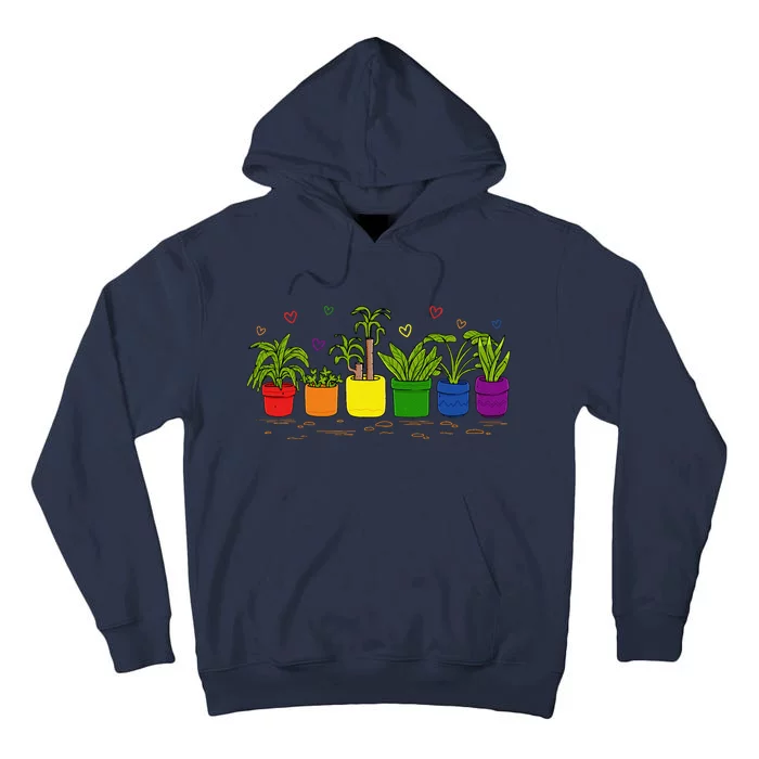 Pride Rainbow Plant Life Lgbtq Ally Design Tall Hoodie