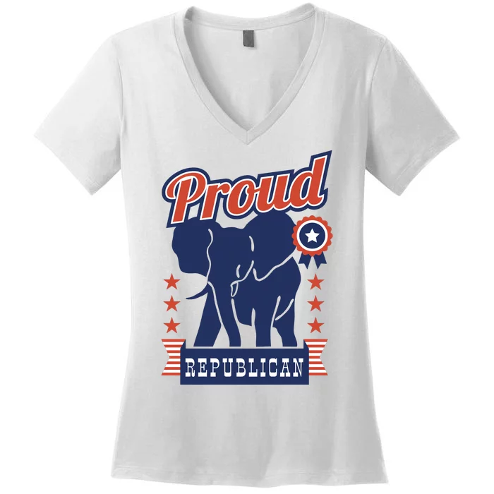 Proud Republican Political Women's V-Neck T-Shirt