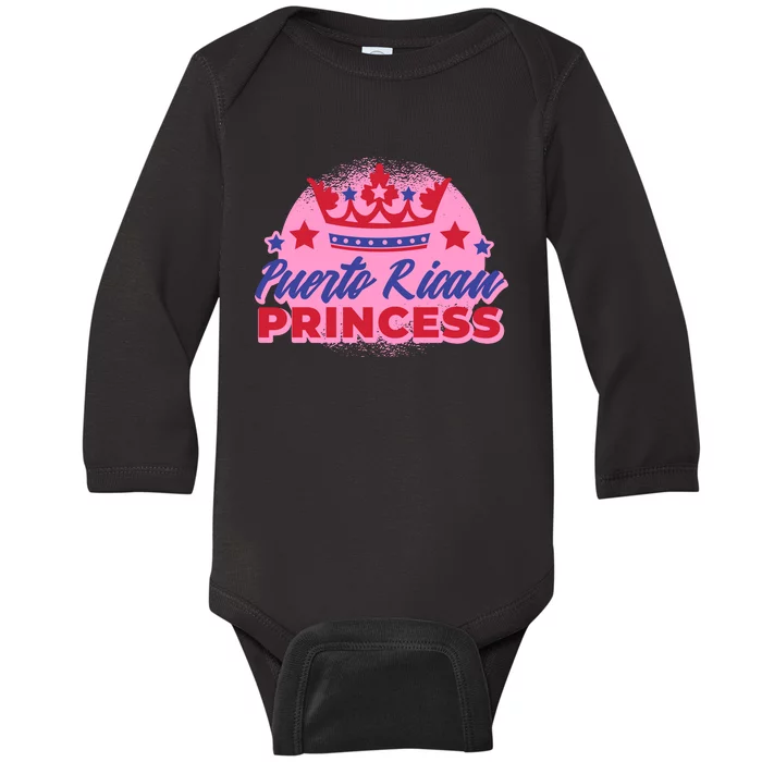 Puerto Rican Princess Baby Long Sleeve Bodysuit