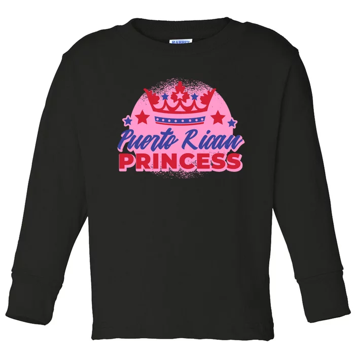 Puerto Rican Princess Toddler Long Sleeve Shirt