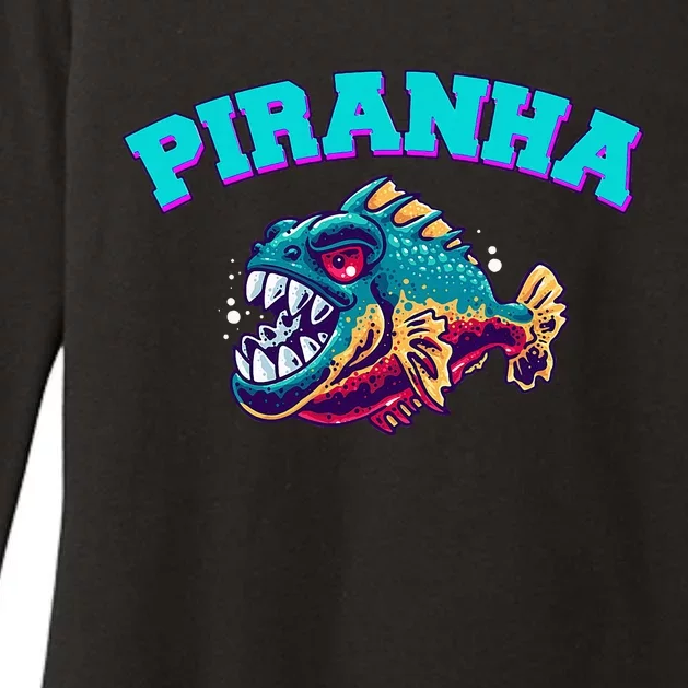 Piranha Retro Womens CVC Long Sleeve Shirt