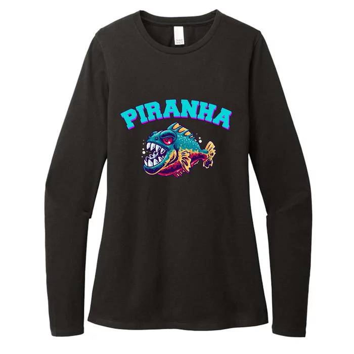 Piranha Retro Womens CVC Long Sleeve Shirt