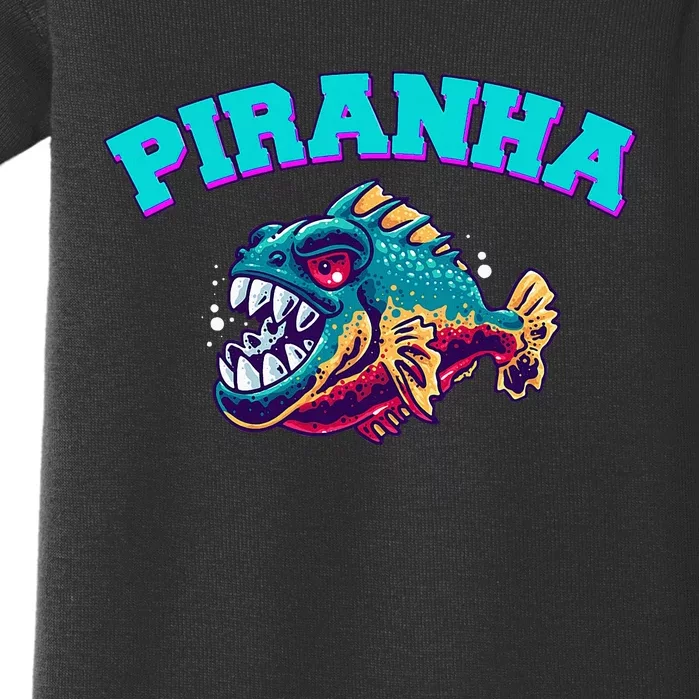 Piranha Retro Baby Bodysuit