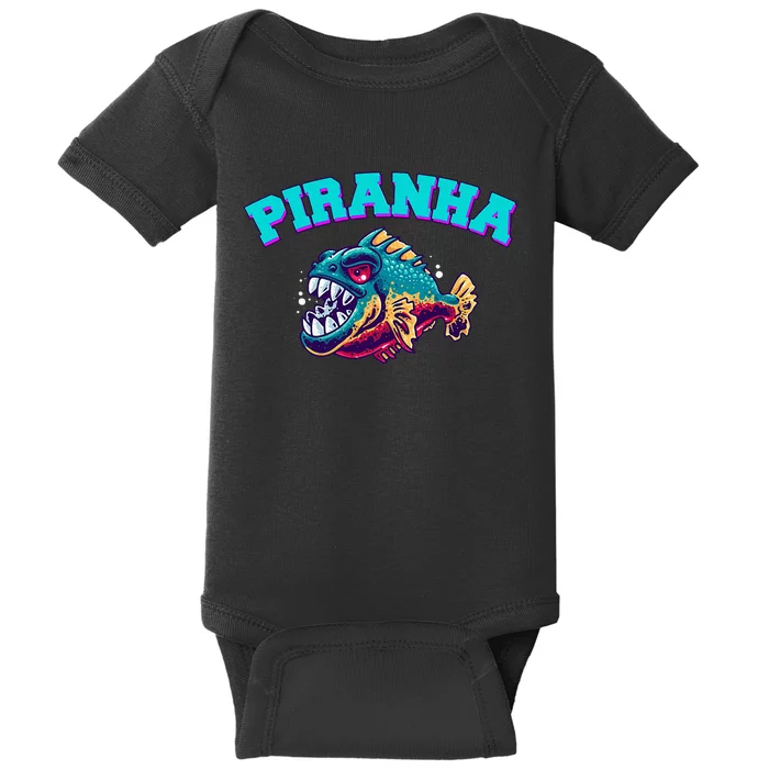 Piranha Retro Baby Bodysuit