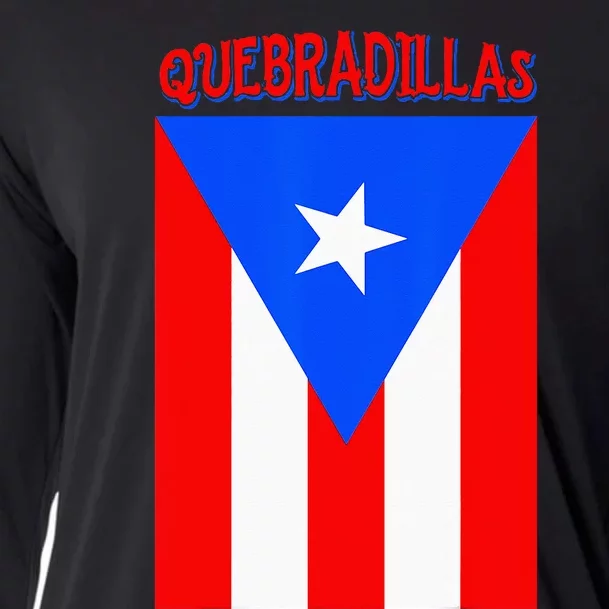 Puerto Rican Quebradillas Puerto Rico Flag Cooling Performance Long Sleeve Crew