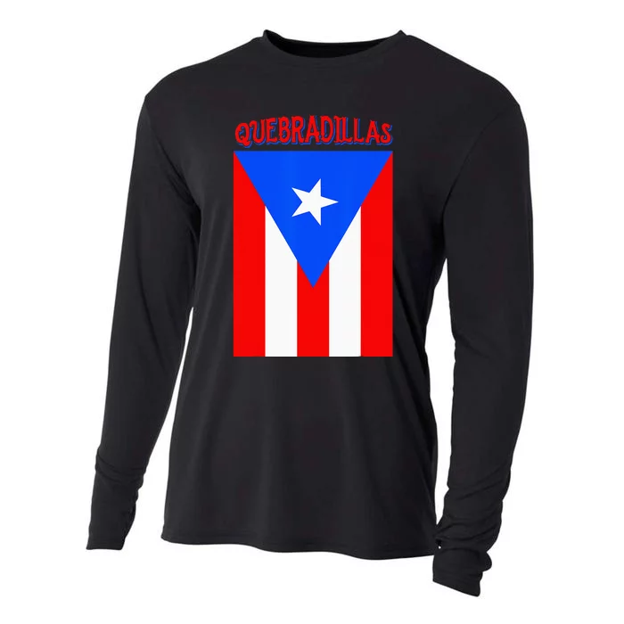 Puerto Rican Quebradillas Puerto Rico Flag Cooling Performance Long Sleeve Crew