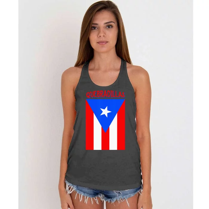 Puerto Rican Quebradillas Puerto Rico Flag Women's Knotted Racerback Tank