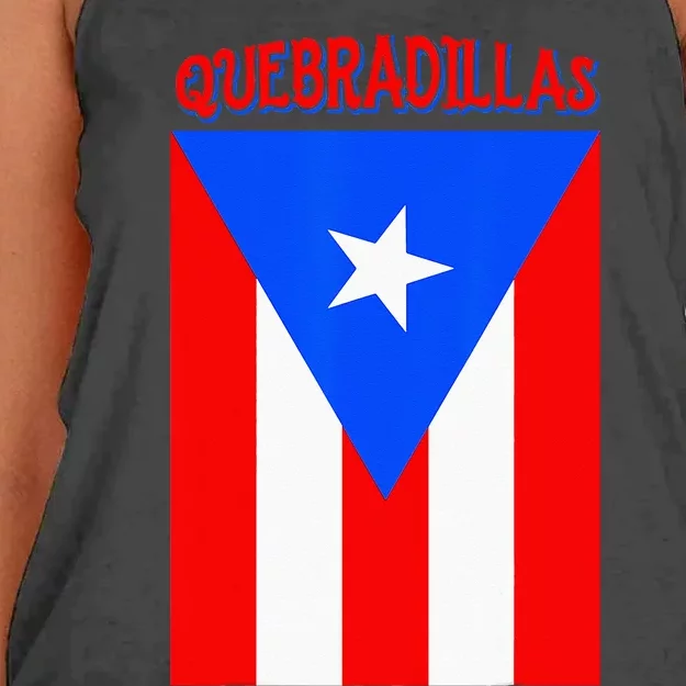 Puerto Rican Quebradillas Puerto Rico Flag Women's Knotted Racerback Tank