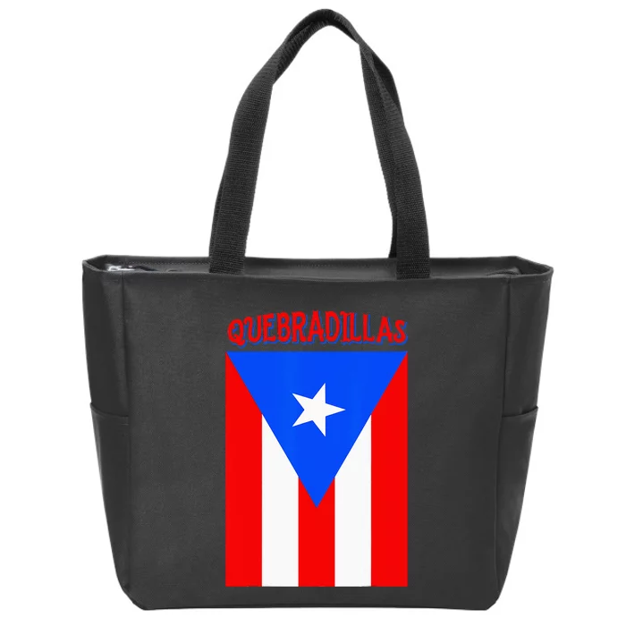 Puerto Rican Quebradillas Puerto Rico Flag Zip Tote Bag